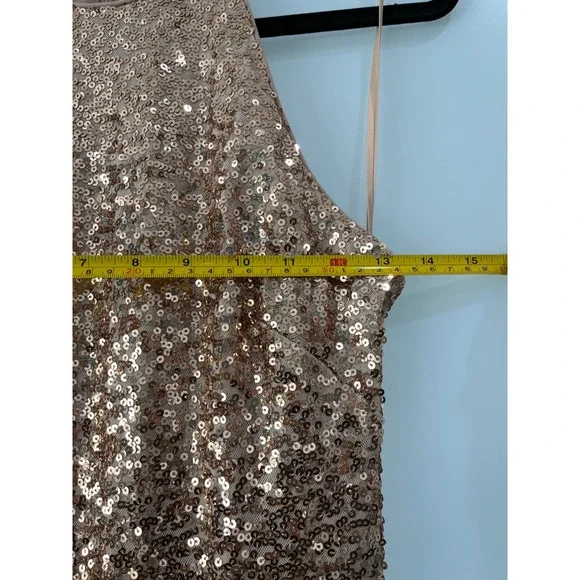 Badgley Mischka Sequin Halter Neck Gown Formal Dress Evening Party Size 6 - Picture 4 of 8